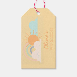 Pastel Minimal Baby shower Cadeaulabel