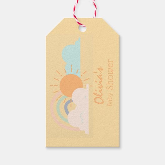Pastel Minimal Baby shower Cadeaulabel (Voorkant)