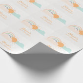 Pastel Minimal Baby shower Cadeaupapier (Hoek)