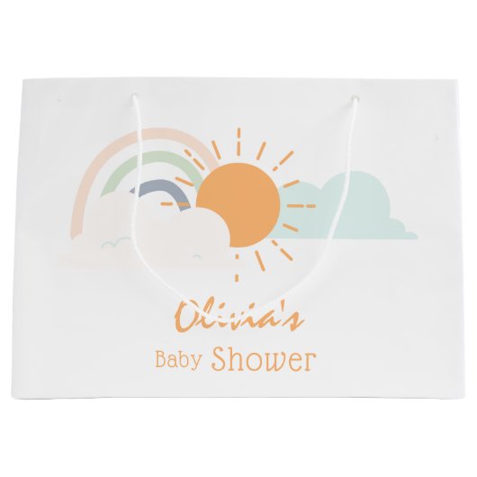 Pastel Minimal Baby shower Groot Cadeauzakje (Voorkant)