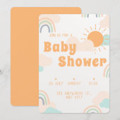 Pastel Minimal Baby shower Kaart (Voorkant / Achterkant)