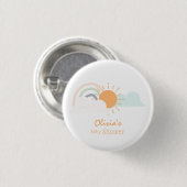 Pastel Minimal Baby shower Ronde Button 3,2 Cm (Voorkant /achterkant)