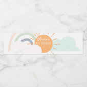 Pastel Minimal Baby shower Waterfles Etiket (Enkel label)