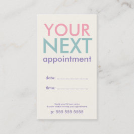 Pastel Minimal Basic Appointment Card Afsprakenkaartje