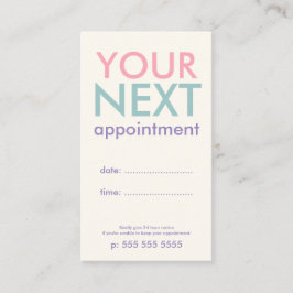 Pastel Minimal Basic Appointment Card Afsprakenkaartje