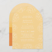 Pastel Minimal Botanische bruiloft uitnodiging (Voorkant / Achterkant)