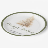 Pastel Minimal Christmas Personalized Family Plate Papieren Bordje (Gekanteld)