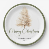 Pastel Minimal Christmas Personalized Family Plate Papieren Bordje (Voorkant)