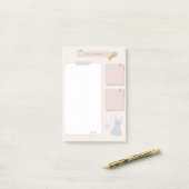Pastel Minimalist Daily Planner Post-it® Notes (Op bureau)