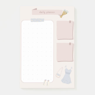 Pastel Minimalist Daily Planner Post-it® Notes