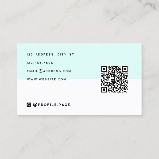 Pastel minimalist monogram visitekaartje (Achterkant)