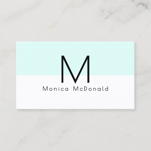 Pastel minimalist monogram  visitekaartje (Voorkant)