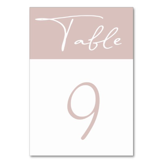 Pastel minimalistisch modern tafelnummer (Voorkant)