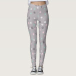 Pastel minimalistisch moderne florale leggings<br><div class="desc">Pastel modern minimalistisch floreel in pastelkleuren met grijze achtergrond</div>