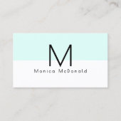Pastel minimalistisch monogram visitekaartje (Voorkant)