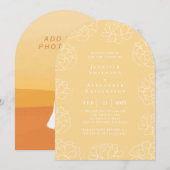 Pastel Minimalistische Botanische Trouw Uitnodigin Kaart (Voorkant / Achterkant)