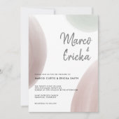 Pastel Minimalistische Kalligrafie Bruiloft Aankondiging (Voorkant)
