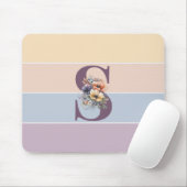 Pastel minimalistische strepen met waterverven muismat (Met muis)