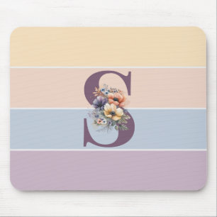 Pastel minimalistische strepen met waterverven muismat