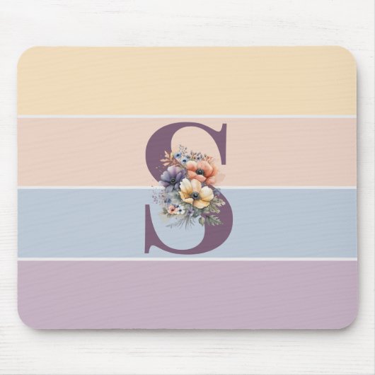 Pastel minimalistische strepen met waterverven muismat (Voorkant)