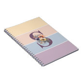 Pastel minimalistische strepen met waterverven notitieboek (Rechterzijde)