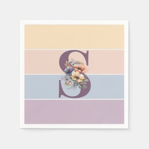 Pastel minimalistische strepen met waterverven servet