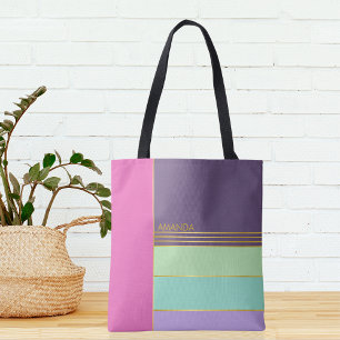 Pastel Minimalistische Trendy Stijlvolle Chic Kleu Tote Bag