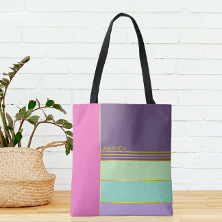 Pastel Minimalistische Trendy Stijlvolle Chic Kleu Tote Bag