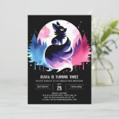 Pastel minimalistische wolf verjaardag kaart (Staand voorkant)