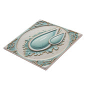 Pastel Mint Blauw & Wit Water Drops Badkamer Tegel Tegeltje (Zijkant)