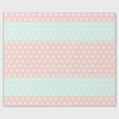 Pastel Mint & Blush Stippen Inpakpapier (Vlak)