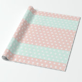 Pastel Mint & Blush Stippen Inpakpapier (Uitgerold)