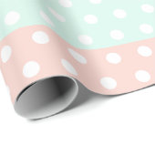 Pastel Mint & Blush Stippen Inpakpapier (Rol Hoek)