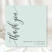 Pastel Mint Calligrafie Script bruiloft Bedankkaart