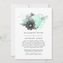 Pastel Mint & Charcoal Verminderde bruiloft gasten