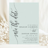 Pastel Mint Eenvoudig Modern Script Sla de datum o Save The Date