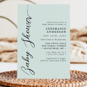 Pastel Mint Eenvoudige Moderne Script Baby Shower Kaart
