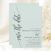 Pastel Mint Eenvoudige Moderne Script Bewaar De Da Save The Date