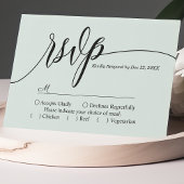 Pastel Mint Eenvoudige Script Trouw RSVP Kaart