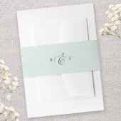 Pastel Mint Elegant Eenvoudig Monogram Bruiloft Uitnodigingen Wikkel