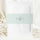 Pastel Mint Elegant Eenvoudig Monogram Bruiloft Uitnodigingen Wikkel