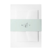 Pastel Mint Elegant Eenvoudig Monogram Bruiloft Uitnodigingen Wikkel (Voorkant Voorbeeld)
