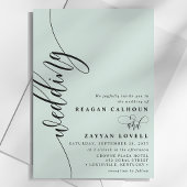 Pastel Mint Elegante Calligrafie Script Bruiloft Kaart