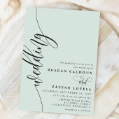 Pastel Mint Elegante Calligrafie Script Bruiloft Kaart