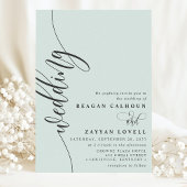Pastel Mint Elegante kalligrafie Script bruiloft Kaart