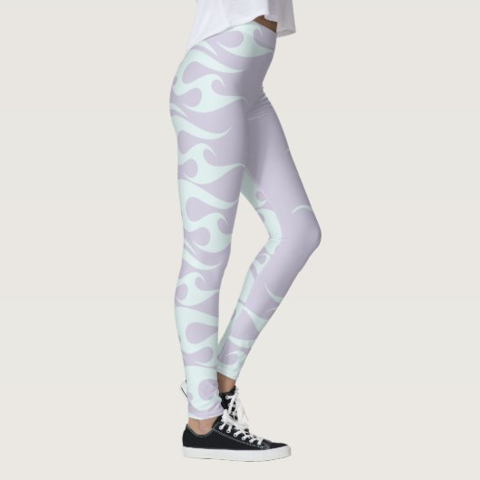 Pastel Mint en Lavendel Flames Leggings (Rechts)