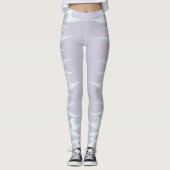 Pastel Mint en Lavendel Flames Leggings (Voorkant)