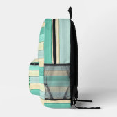 Pastel Mint en Peach Striped Trendy School Bedrukte Rugzak (Rechts)