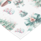 Pastel Mint en Roze Kerst Naadloos Patroon Tafelkleed (Gekanteld)