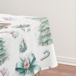 Pastel Mint en Roze Kerst Naadloos Patroon Tafelkleed